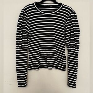 Veronica Beard Jeans Black and White Long Sleeve Tee